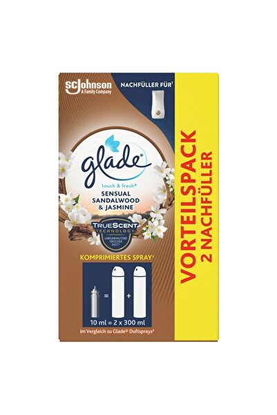 Glade Odorizant de cameră, Microspray, Rezervă 2 x 10 ml Santal și Iasomie