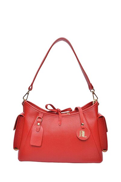 SimpleFind Anna Luchini Geanta piele -SELINA-Rosu,Geanta de umar piele natura...