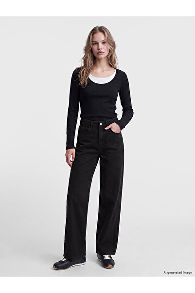 LC Waikiki Alita City Farkıyla Lcw Jeans Black Denim Straight Straight & Stra...