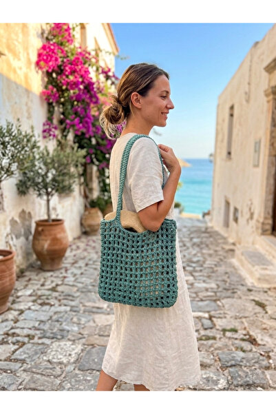 Voiste Women's Caged Bag Combed Cotton Thread |   Width: 28 cm |   Height: 28...