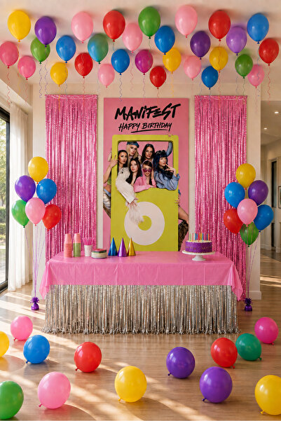 HAPPYLOOPPARTY Manifest Birthday Decoration Set – 100X180 cm Banner, 40 Latex...