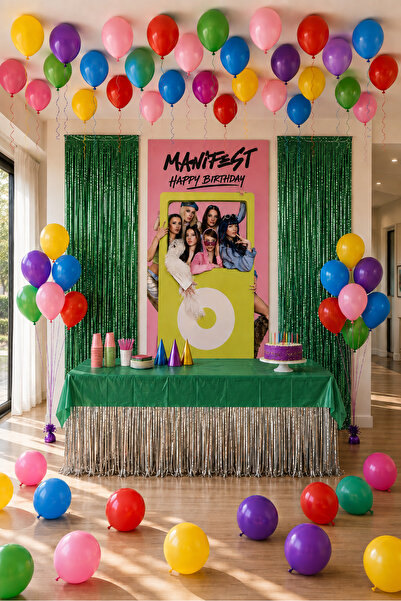 HAPPYLOOPPARTY Manifest Birthday Decoration Set – 100X180 cm Banner, 40 Latex...