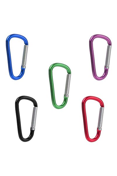 BAMI NETWORK Carlige metalice carabinier colorate metal 4.7x2.5cm 5 bucati