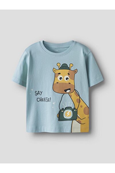 Name it Μπλούζα κοντομάνικη αγόρι "Say cheese" γαλάζιο