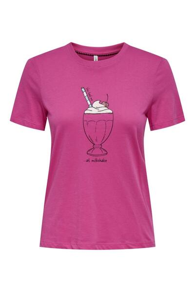 ONLY Μπλούζα κοντομάνικη γυναικεία "Milkshake" φούξια