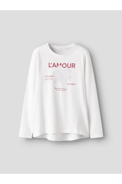 Name it Μακρυμάνικη μπλούζα κορίτσι "L'amour" λευκή