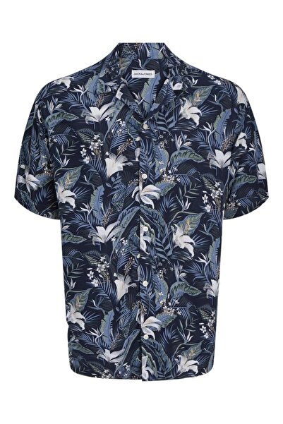 Jack & Jones Πουκάμισο ανδρικό "Tropical resort" μπλε