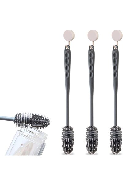 STARSTAR 3-Piece Silicone Bottle Brush Set with Long Handle, Soft Soft Handle...
