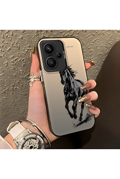 SLIMFELT Redmi Note 13 Pro Plus+ 5G Uyumlu Sulu boya koşan at desenli silikon...