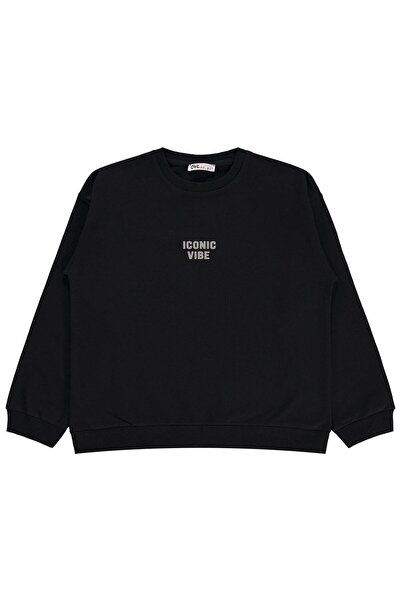 Civil Girls Basic Sweatshirt for Ages 10-13 - Black