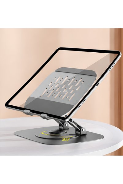 Dexmon 360 °   Rotatable Metal Tablet Stand Adjustable Phone Tablet Holder Foldable Cooled 5.1-12.9 Inch