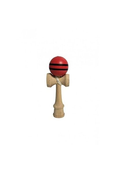 OEM Mini Kendama, 12 cm, joc de indemanare pentru copii, 7 ani+, Rosu