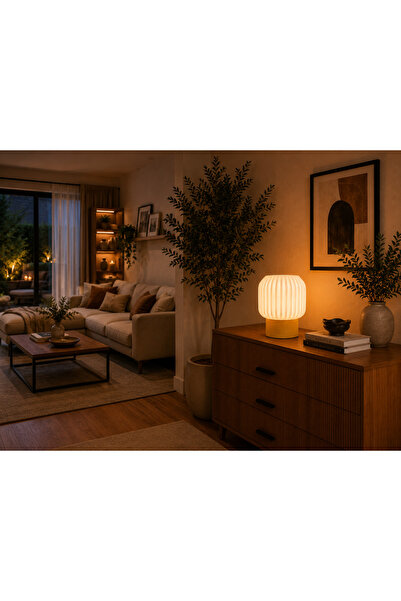 Handyol Modern Lampshade Table Lamp Led Night Light Decorative Ambient Lighti...