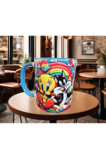 Mugs and love Tweety baskı premium kupa