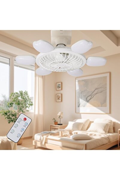 Generic Brand Ventilator plafon 6 pale 60W LED 2400lm, E27, CRI>90, telecoman...