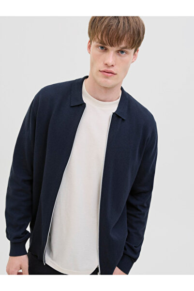 REBEL By Styli JREBCALLUM Polo Neck Knitted Cardigan with Full Zip