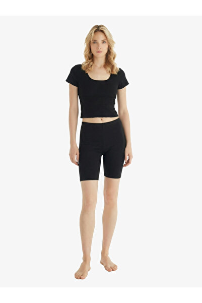 SOFT AURA Blackspade Kadın uzun Boxer Essential 1309 - Siyah