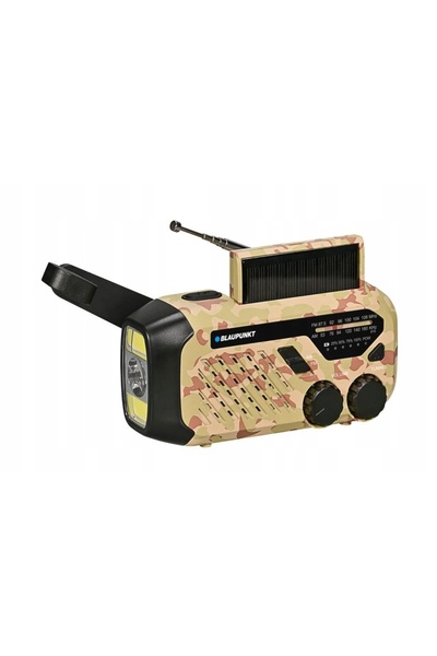 Blaupunkt Radio de supraviețuire er10dc lanternă Dinamo solar AM/FM camuflaj bej