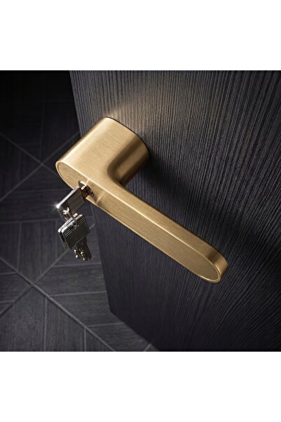 NO BRAND Mâner de ușă interior modern cu cheie și broască SOLIDA GOLD