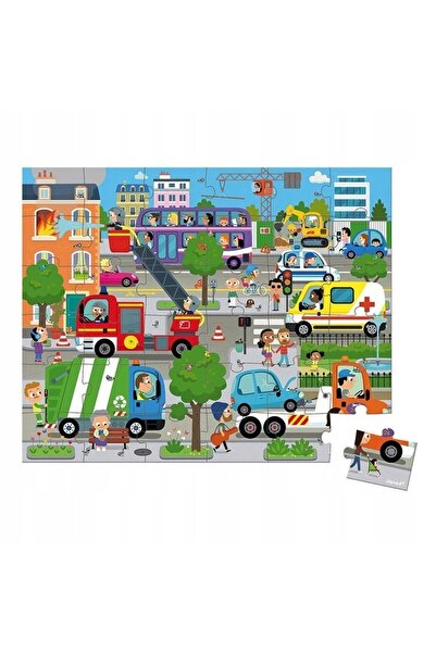Janod Puzzle City 36 piese într-o valiză pentru copii 4+