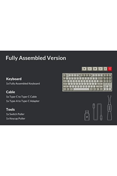 NO BRAND Tastatură mecanică programabilă Keychron C1 Pro 8K QMK cu switch-uri...