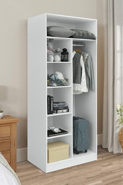 Roots Furniture خزانة ملابس خشبية بيضاء بروفانس