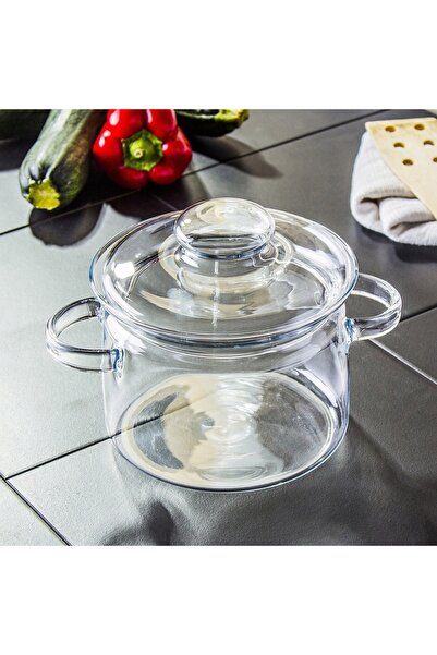 NO BRAND Oală din sticlă rezistentă la căldură, 2 l, Nyko Simax