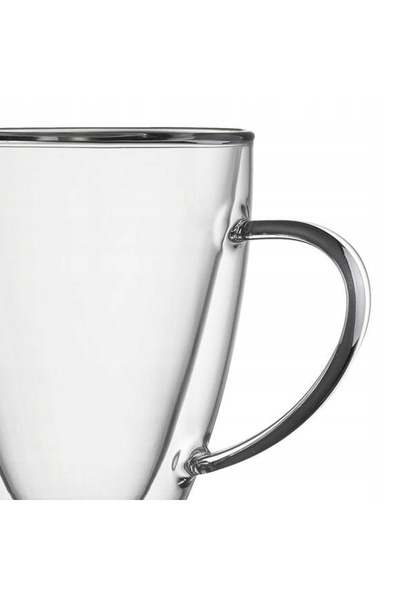 MG HOME Pahare termice 300 ml, din sticlă, cu mâner, pentru cafea și ceai, se...
