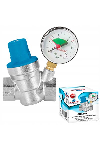 DIAMOND Reductor de presiune pentru apă cu manometru 3/4 DN20