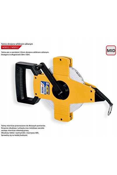 dedra Ruletă M5012 50m 13mm fibră de sticlă PVC ABS CE MID clasa II