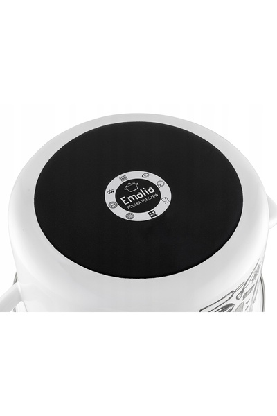 NO BRAND EMALLATED OALĂ DE BUCĂTĂRIE SIMPLE, ALBĂ, PENTRU INDUCȚIE, 18cm, 3L,...