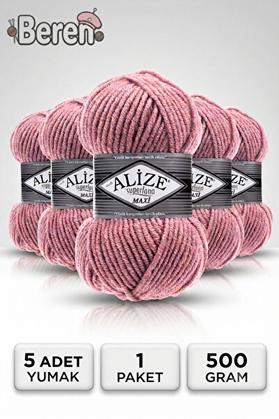 Alize Süperlana Maxi - 204 Dark Powder - 5-Pack - 100Gr/100M - Hand Knitting ...