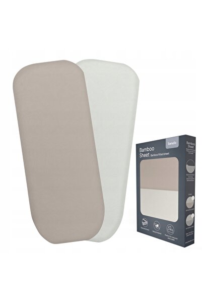 Lionelo Cearșaf de bambus 70x28cm (2 bucăți) Alb/Bej