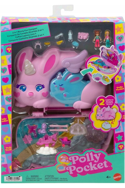 mattel POSHETĂ COMPACTĂ POLLY POCKET REGATUL IEPURILOR DE PENTRU POVEȘTI JFT88