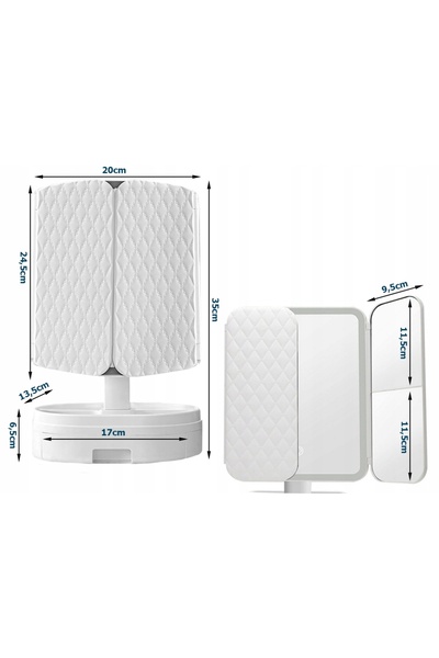 NO BRAND Oglindă de înfrumusețare iluminată, cu lumini LED, extensibilă, USB,...