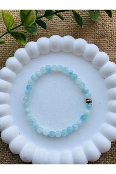 Luba Both Bracelet and Prayer Beads, 33 Pieces, 6 mm Aquamarine Natural Stone...
