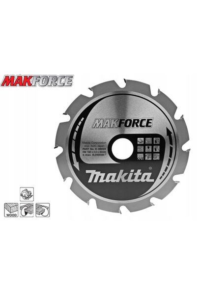 Makita Lamă de ferăstrău pentru lemn Makforce 190x30mm 12 dinți B-08224