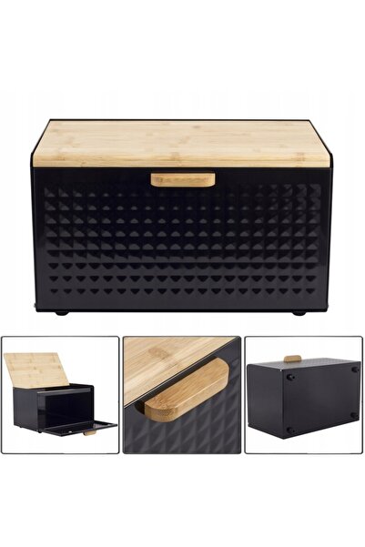 NO BRAND CHLEBAK Recipient cu capac dublu pentru produse de patiserie, negru.