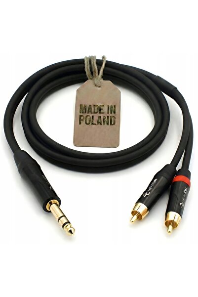 NO BRAND HEARON PRO Cablu Y Jack 6,3 TRS stereo - 2x mufă RCA Cinch 1m