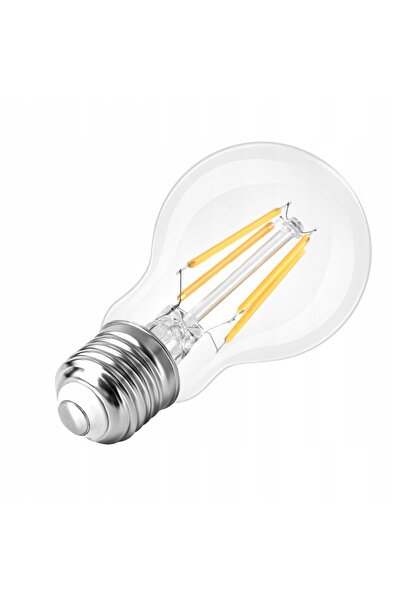 NO BRAND 6x Bec LED cu filament E27 A60 6W, lumină albă CALDĂ, retro, clar, k...