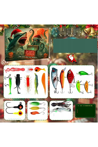 NO BRAND Calendarul de Advent pentru pescari: 24 de momeli pentru pescari