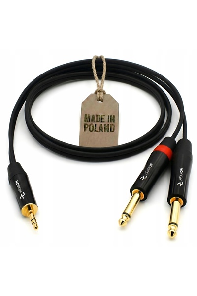 NO BRAND HEARON Pro Cablu audio mono 3.5mm TRS la 2x Jack 6.3 TS, 2m