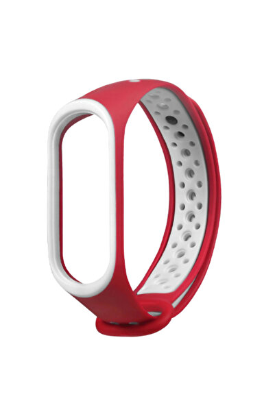 OEM Curea sport bicolor compatibila Xiaomi Mi Band 4, Rosu/Alb, Durabila si E...