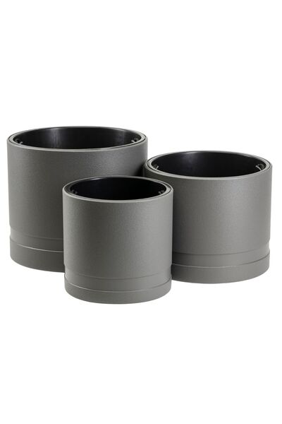 HowHomely Jardinieră din plastic antracit cu inserție pentru terasă și balcon