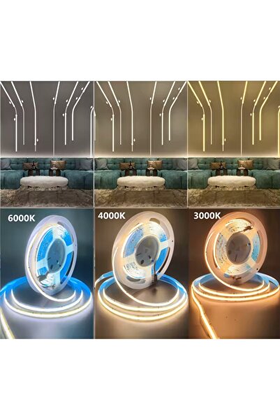 NO BRAND 5m 24V 360 LED-uri Bandă LED COB ALB RECE 6000K PIXEL DIGITAL CU EFE...