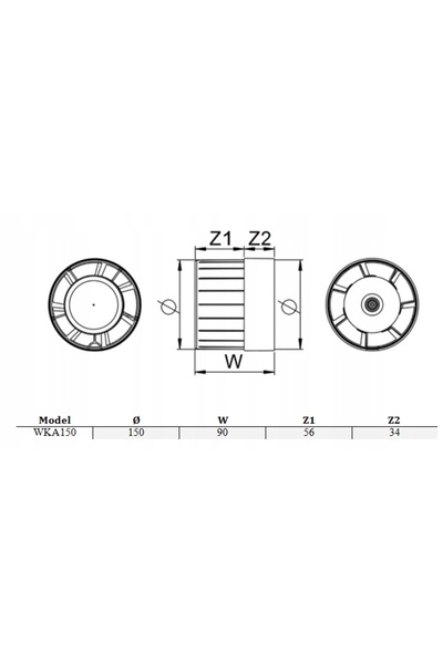 NO BRAND Tubulatură ventilator 150mm cu rulment cu bile wka150