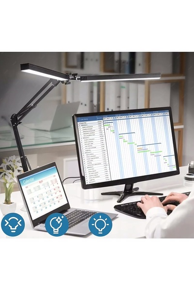 NO BRAND LAMPĂ DE BIROU LAMPĂ LED DE BIROU DUBLA DE SERVICIU REGLABILĂ 24 W C...
