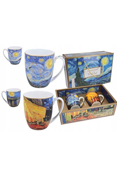 NO BRAND Set de căni 400 ml, 2 bucăți, V. van Gogh, pentru cafea și ceai, în ...