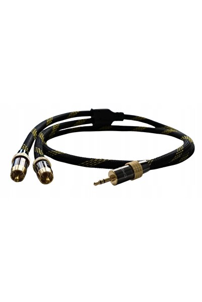 NO BRAND Cablu Cross-Tech AUDIO HQ 2x RCA MINI JACK 3.5MM CINCH STEREO GOLD H...