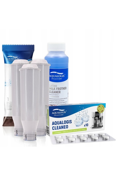 Aqualogis 3x Filtru de apă AL-TES46 Pentru aparat de cafea Krups + Lichid Lat...